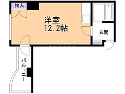 サウスフォー2 ワンルームの間取図画像