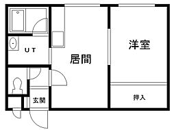 ジュネス大通 1LDKの間取図画像