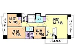 RESIDIA円山北五条 3LDKの間取図画像