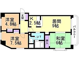 グローリ貴24 3LDKの間取図画像