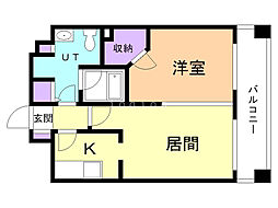 カマール6-6 1LDKの間取図画像