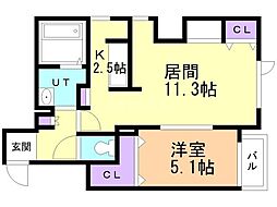 pixiegardensiseikan 1LDKの間取図画像