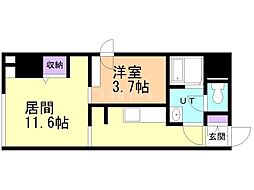 CASATRESNEO 1LDKの間取図画像