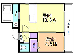 オレンジレジデンス資生館A 1LDKの間取図画像