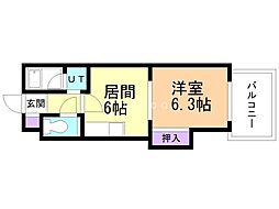 フィオーレセレスト 1DKの間取図画像