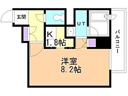 グランカーサ裏参道 1Kの間取図画像
