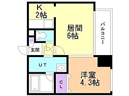 第二北美マンション 1LDKの間取図画像
