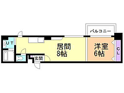 パークヒルズOM中央12 1LDKの間取図画像