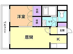 エクセランS25 1LDKの間取図画像