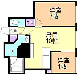 ラ・クラッセ札幌ステーションリネア 2LDKの間取図画像