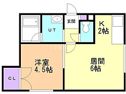 インペリアルビレッジ平岸 1LDKの間取図画像