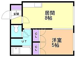 グレース旭町 1LDKの間取図画像
