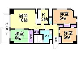 プレステージ・1 3LDKの間取図画像