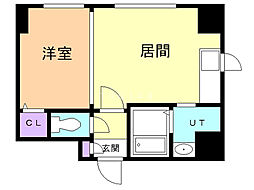 プライムアーバン大通公園1 1DKの間取図画像