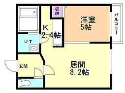 ハルトラーテ大通 1LDKの間取図画像