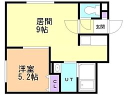 札幌市北区北三十六条西3丁目マンション 1LDKの間取図画像