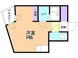 プライムパーク円山公園 ワンルームの間取図画像