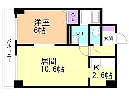 サンクルミエール大通南 1LDKの間取図画像