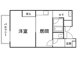 ドミ20公園通り 1DKの間取図画像