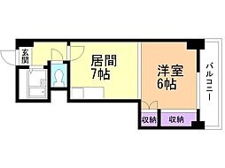吉田ビル 1DKの間取図画像