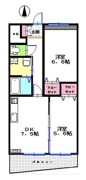 プレミールII 302｜群馬県伊勢崎市連取町(賃貸マンション2DK・3階・47.60㎡)の写真 その2