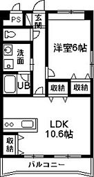 マンショングレイス 3階1LDKの間取り