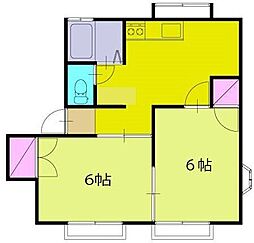 清水ヒルズL 2DKの間取図画像