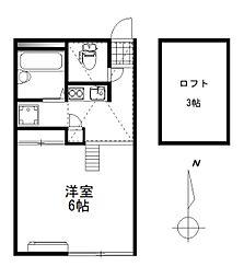 レオパレスチロルα 1Kの間取図画像