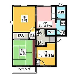 グランドールエストB 3DKの間取図画像