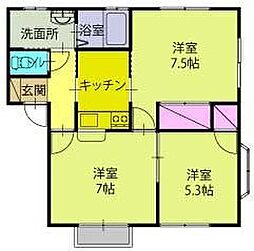 ミチコヒルズA 3Kの間取図画像