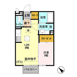 サンモール 1LDKの間取図画像