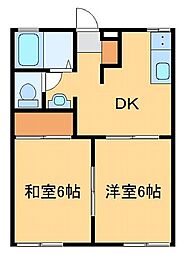 サンシャトレー 2DKの間取図画像