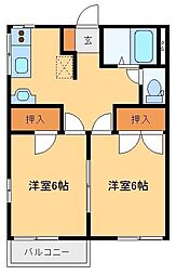 リ・ビアンカA 2DKの間取図画像