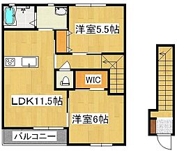 コート・ジュピター 2LDKの間取図画像