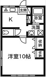 ウィステリア・プレイス 1Kの間取図画像