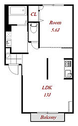 アークコート 1LDKの間取図画像