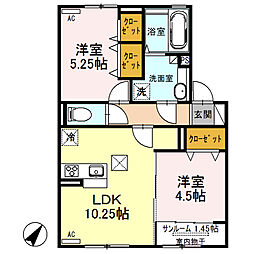 コンフォートレジデンス宮子A 2LDKの間取図画像