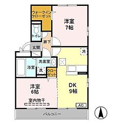FairyTail 2DKの間取図画像