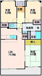 ホワイトハウスうれし野 3LDKの間取図画像
