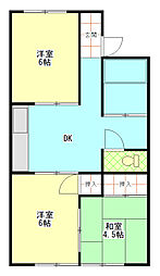 ハイツ中町B 3DKの間取図画像