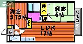 岡山県岡山市中区原尾島2丁目（賃貸アパート2LDK・1階・51.37㎡） その2