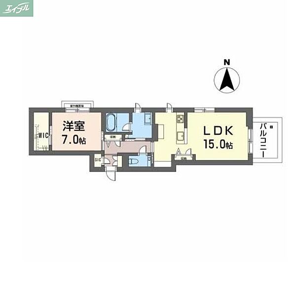 岡山県岡山市北区上中野1丁目(賃貸マンション1LDK・4階・55.95㎡)の写真 その2