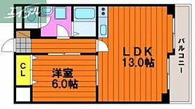 岡山県岡山市北区奥田2丁目（賃貸マンション1LDK・3階・45.47㎡） その2