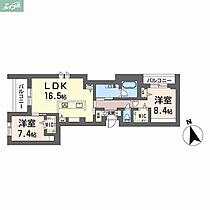 岡山県岡山市北区東古松南町（賃貸マンション2LDK・2階・77.91㎡） その2