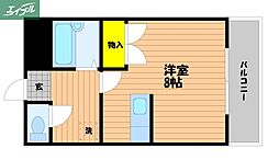 セントフォレスト北長瀬 1Kの間取図画像