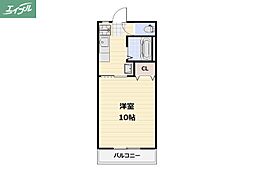 JR宇野線 備前西市駅 徒歩11分の賃貸マンション 7階1Kの間取り