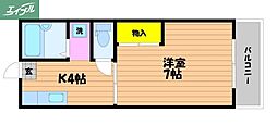 オーキス・ヴィラ 1Kの間取図画像