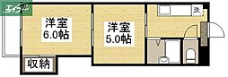 アスティオン鹿田 2Kの間取図画像