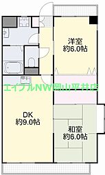 サンライズ豊成 2DKの間取図画像