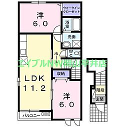サンヒルズA 2LDKの間取図画像